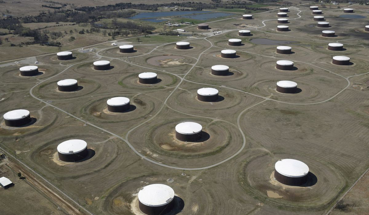 Crude oil storage tanks